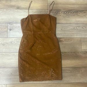 Bodycon gold mini dress